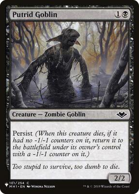 Putrid Goblin card from The List Reprints