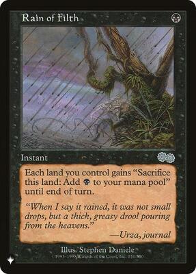 Rain of Filth card from The List Reprints