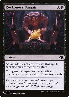 Reckoner's Bargain card from The List Reprints