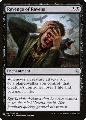 Revenge of Ravens card from The List Reprints