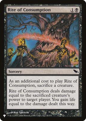 Rite of Consumption card from The List Reprints