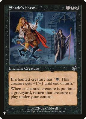 Shade's Form card from The List Reprints