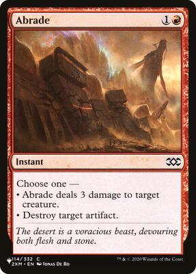 Abrade (2XM) card from The List Reprints