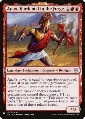 Anax, Hardened in the Forge card from The List Reprints
