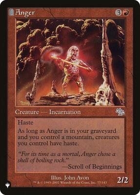 Anger (JUD) card from The List Reprints