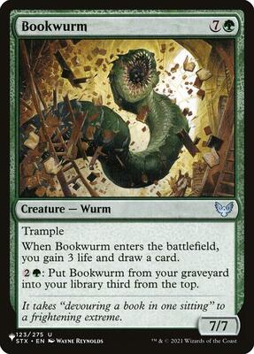 Bookwurm card from The List Reprints