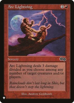 Arc Lightning card from The List Reprints