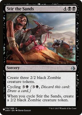 Stir the Sands card from The List Reprints