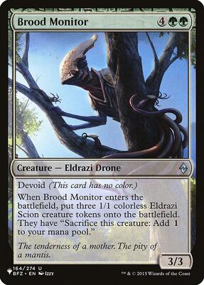 Brood Monitor card from The List Reprints
