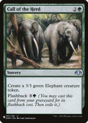 Call of the Herd card from The List Reprints