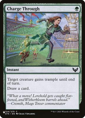 Charge Through card from The List Reprints