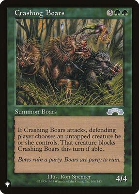 Crashing Boars card from The List Reprints