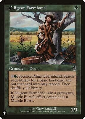 Diligent Farmhand card from The List Reprints