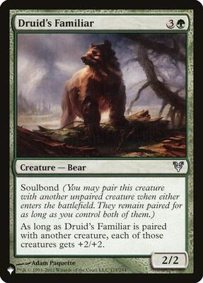 Druid's Familiar card from The List Reprints