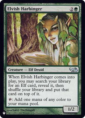 Elvish Harbinger (DD1) card from The List Reprints