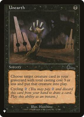 Unearth card from The List Reprints