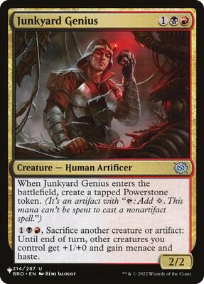 Junkyard Genius card from The List Reprints