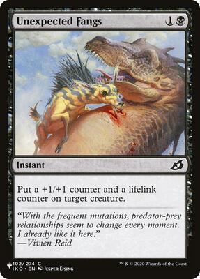 Unexpected Fangs card from The List Reprints