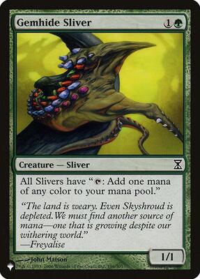 Gemhide Sliver (TSP) card from The List Reprints