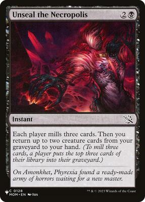 Unseal the Necropolis card from The List Reprints