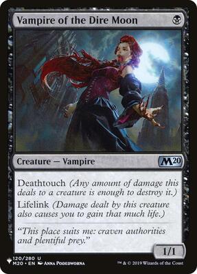 Vampire of the Dire Moon card from The List Reprints