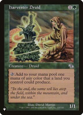 Harvester Druid card from The List Reprints