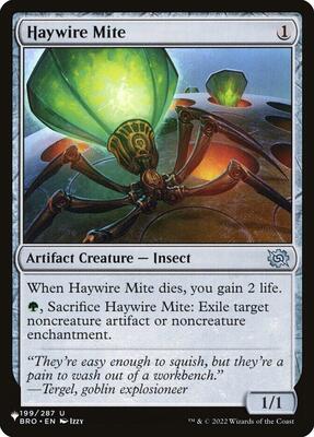 Haywire Mite card from The List Reprints
