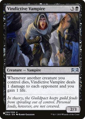 Vindictive Vampire card from The List Reprints
