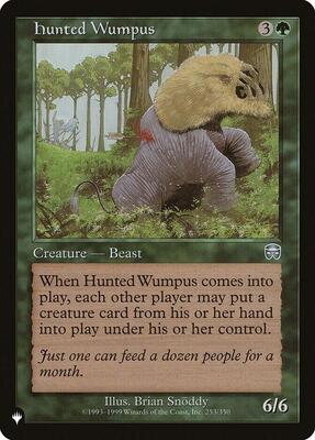 Hunted Wumpus card from The List Reprints