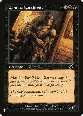 Zombie Cutthroat card from The List Reprints