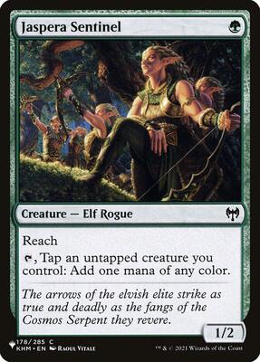 Jaspera Sentinel card from The List Reprints