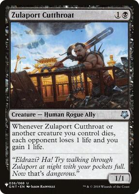 Zulaport Cutthroat card from The List Reprints