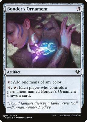 Bonder's Ornament card from The List Reprints