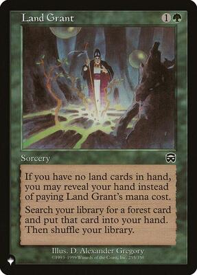 Land Grant card from The List Reprints
