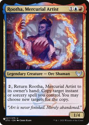 Rootha, Mercurial Artist card from The List Reprints