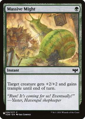 Massive Might card from The List Reprints