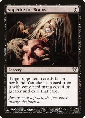 Appetite for Brains card from Avacyn Restored