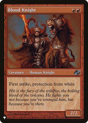 Blood Knight card from The List Reprints