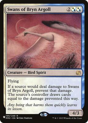 Swans of Bryn Argoll card from The List Reprints