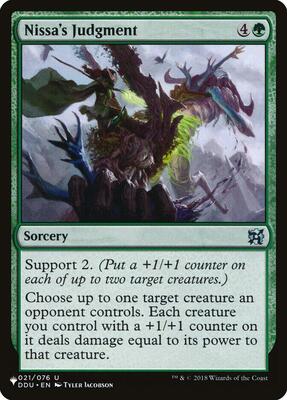 Nissa's Judgment card from The List Reprints