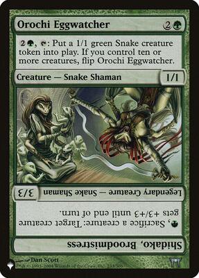 Orochi Eggwatcher // Shidako, Broodmistress card from The List Reprints