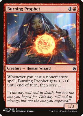 Burning Prophet card from The List Reprints