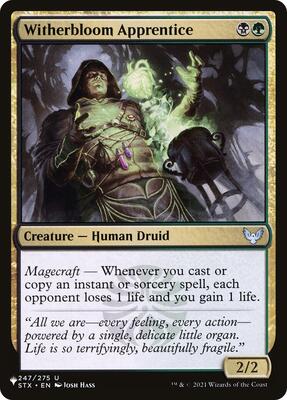 Witherbloom Apprentice card from The List Reprints