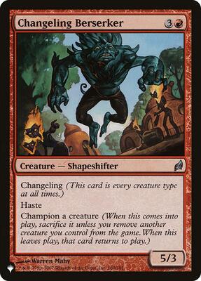 Changeling Berserker card from The List Reprints