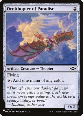 Ornithopter of Paradise card from The List Reprints