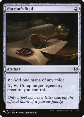 Patriar's Seal card from The List Reprints