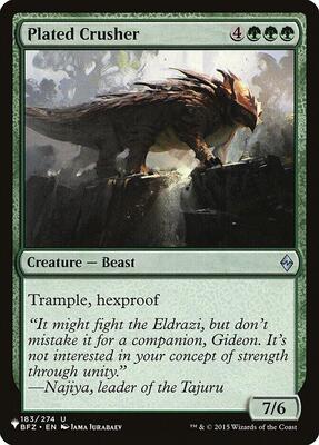 Plated Crusher card from The List Reprints