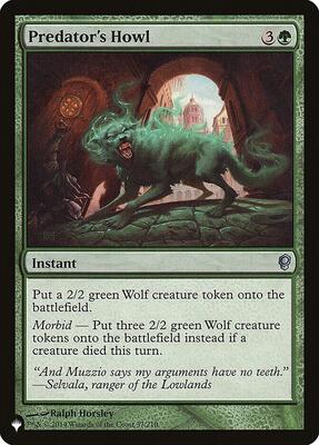 Predator's Howl card from The List Reprints