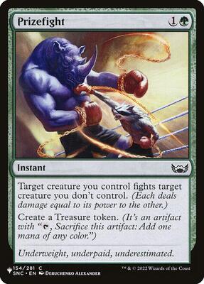 Prizefight card from The List Reprints
