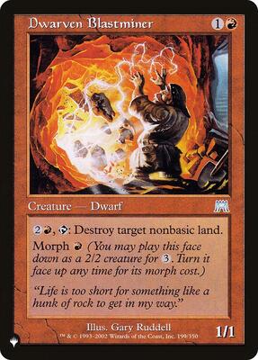 Dwarven Blastminer card from The List Reprints